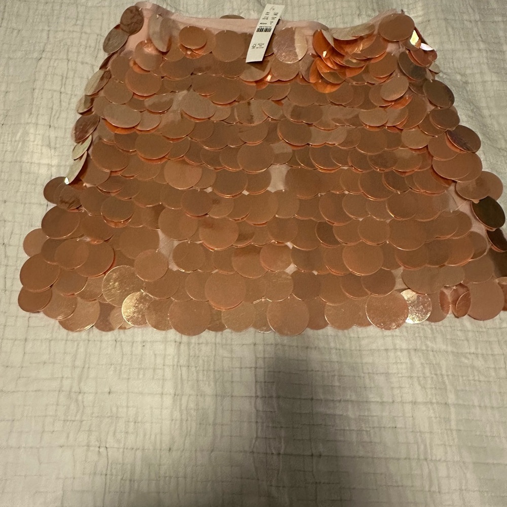 J. Crew Shimmering Copper Mini Skirt